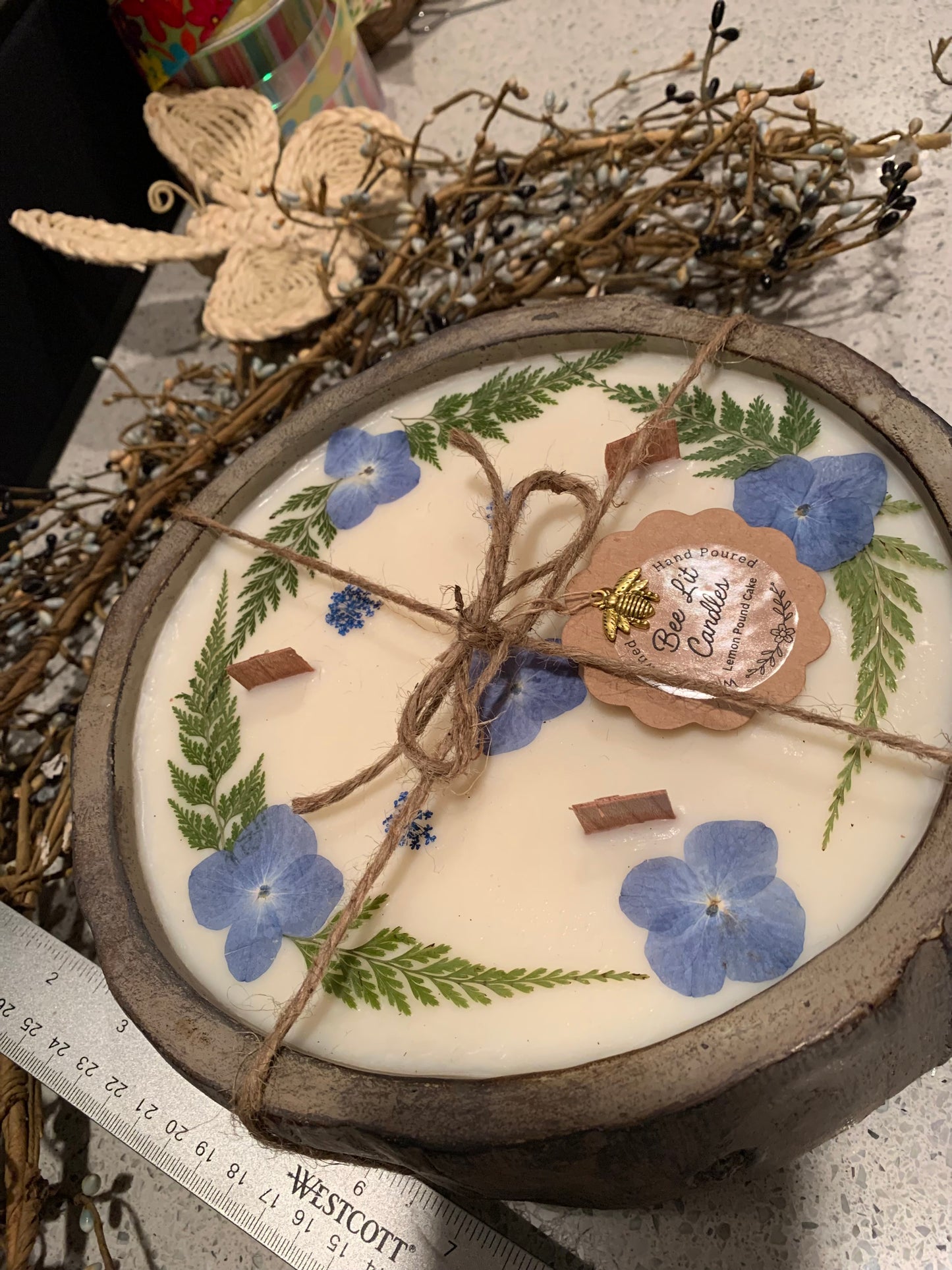 Lemon Pound Cake Cement Log Style Candle