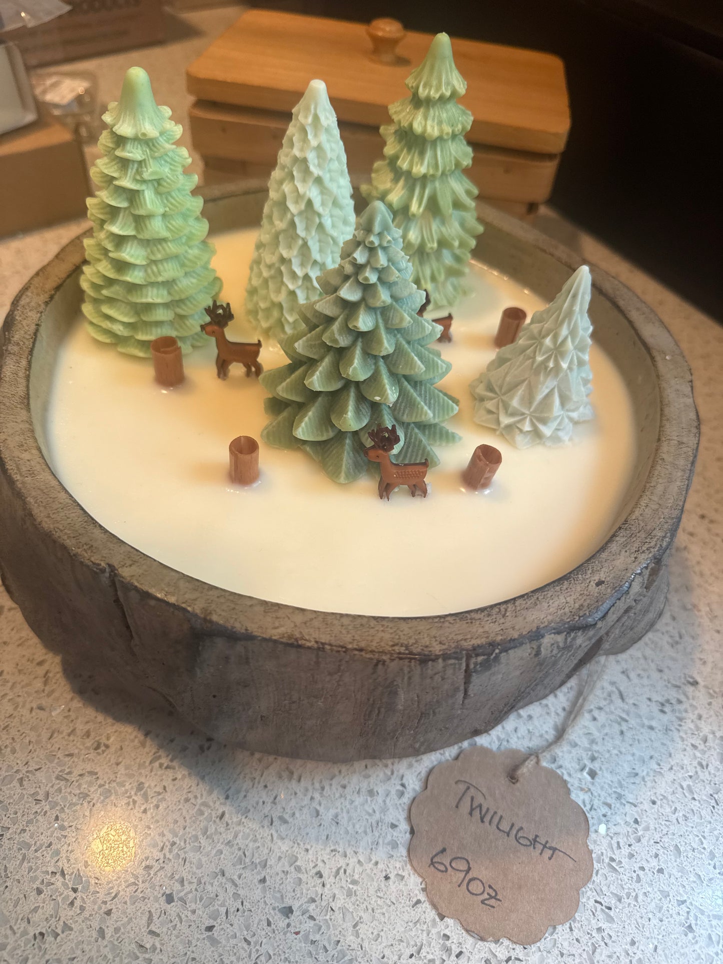 Twilight Cement Log Candle