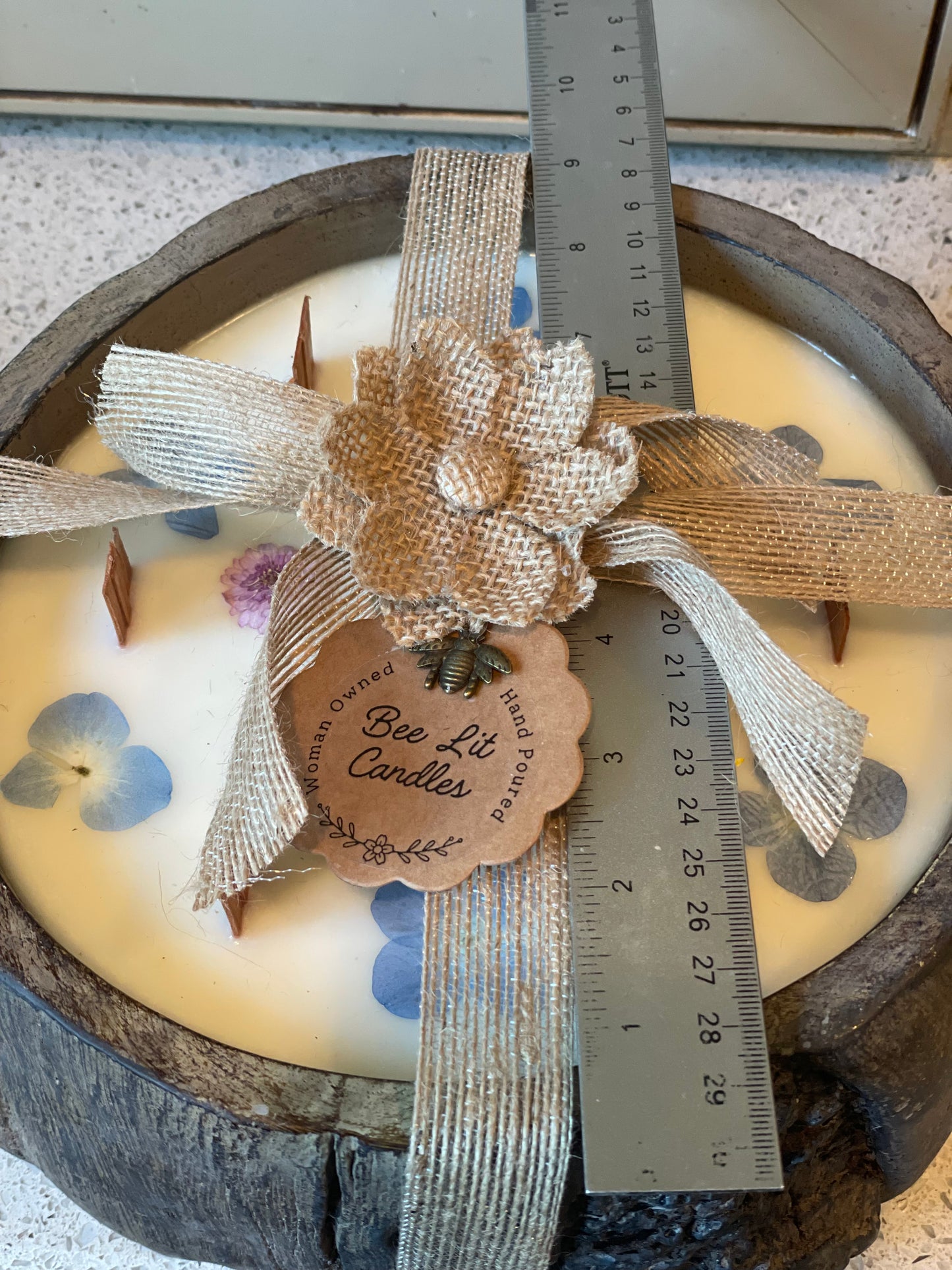 Mahogany Apple Cement Log Style Candle 68oz