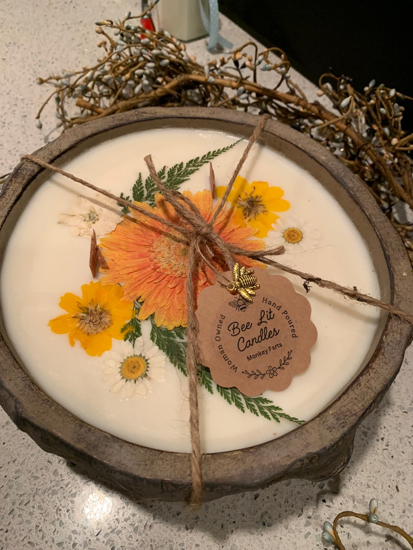 Monkey Farts Cement Log Style Candle 68oz