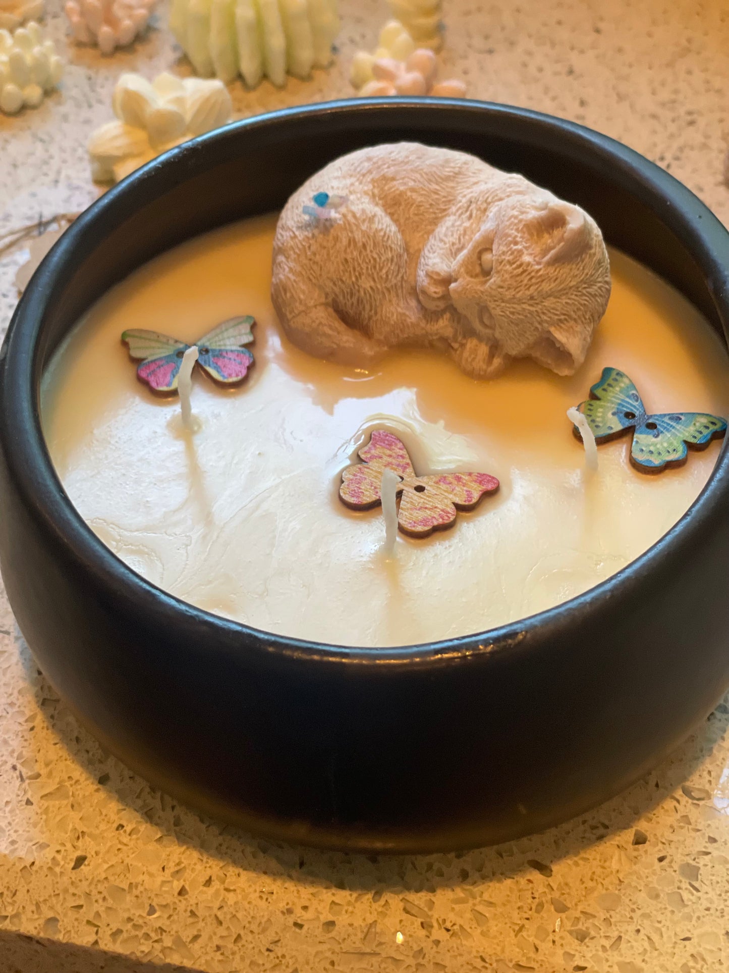 Pink Flamingo 16oz Black Candle (Cat)