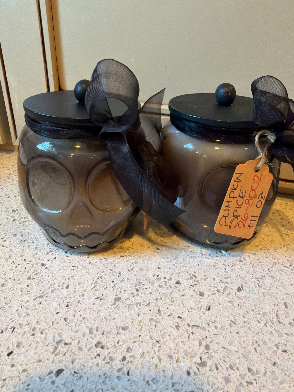 Pumpkin Spice Skull Jar Candle