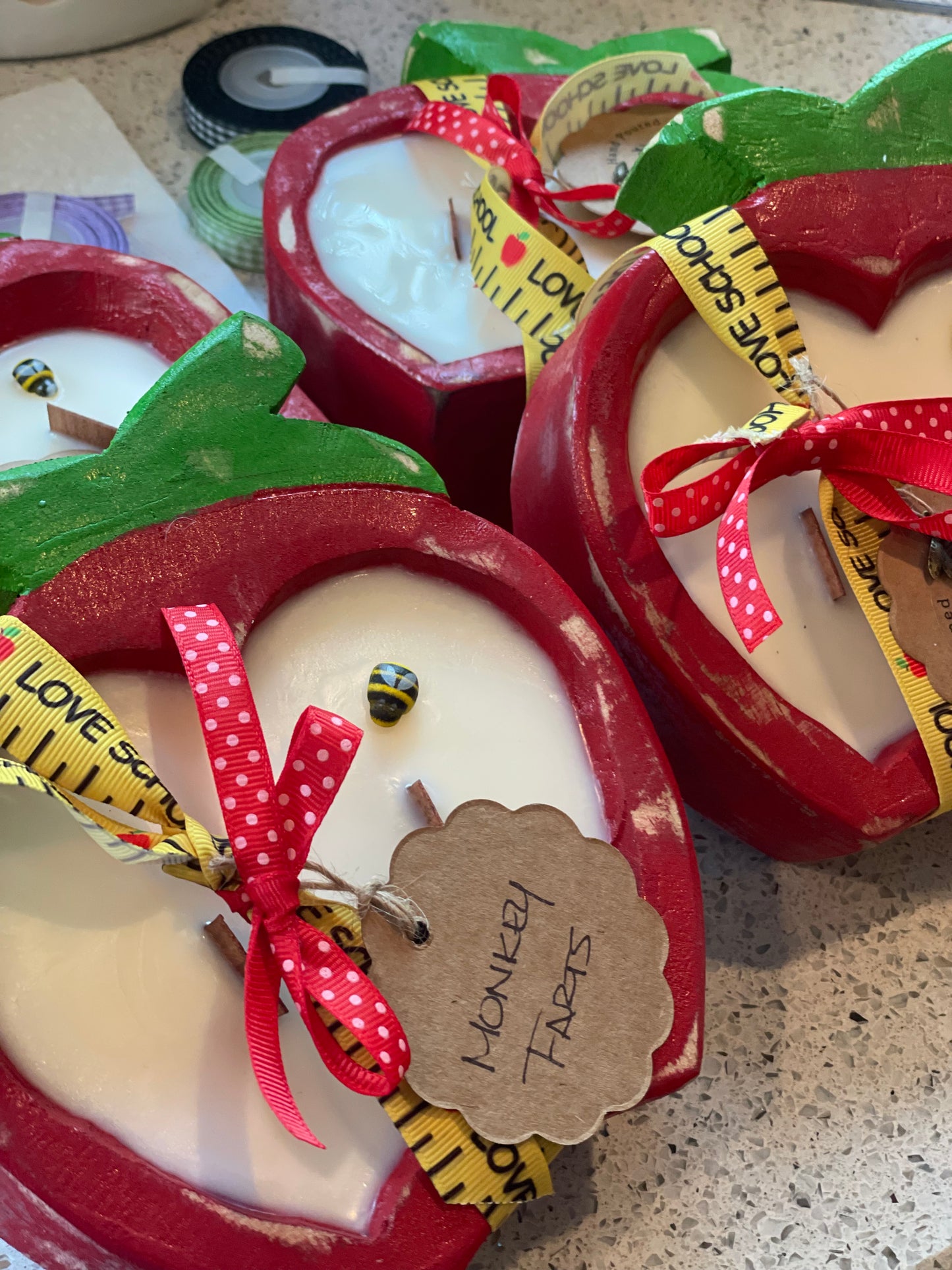 25-1012 Monkey Farts Handcrafted Apple Wood Bowl Candle approx.6oz