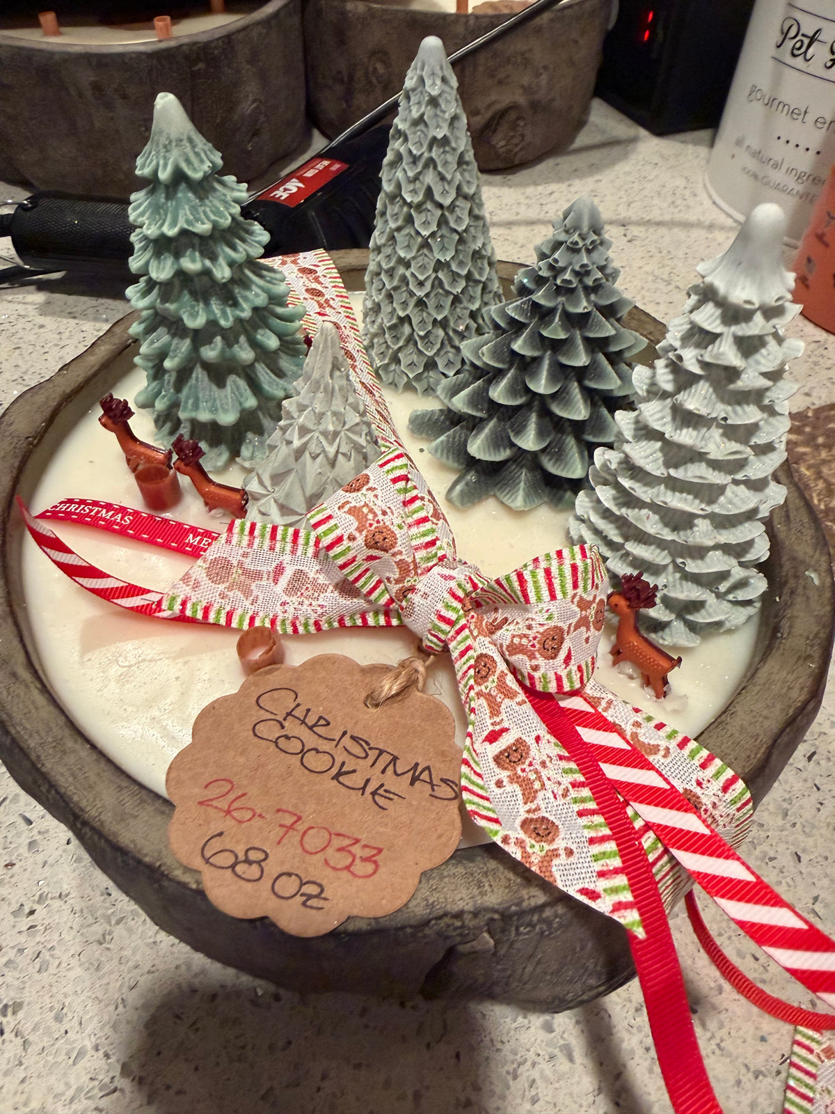 Christmas Cookie Cement Log Style Candle