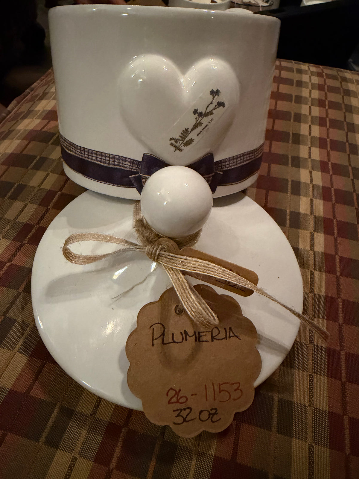 Plumeria Heart Crock Candle32oz