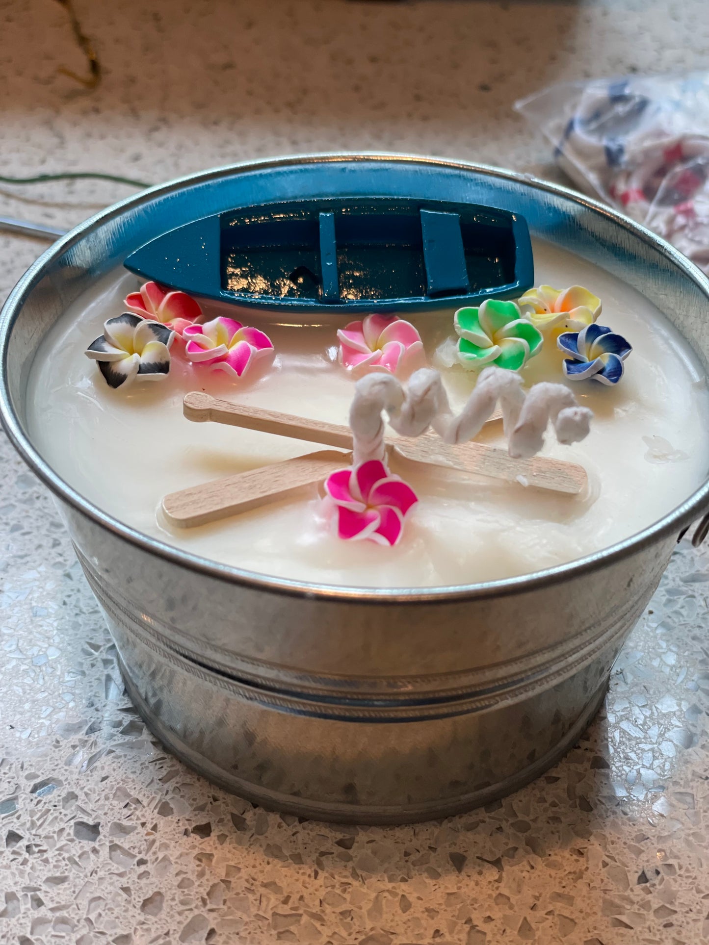 Hawaiian Butter Galvanized Pail Candle