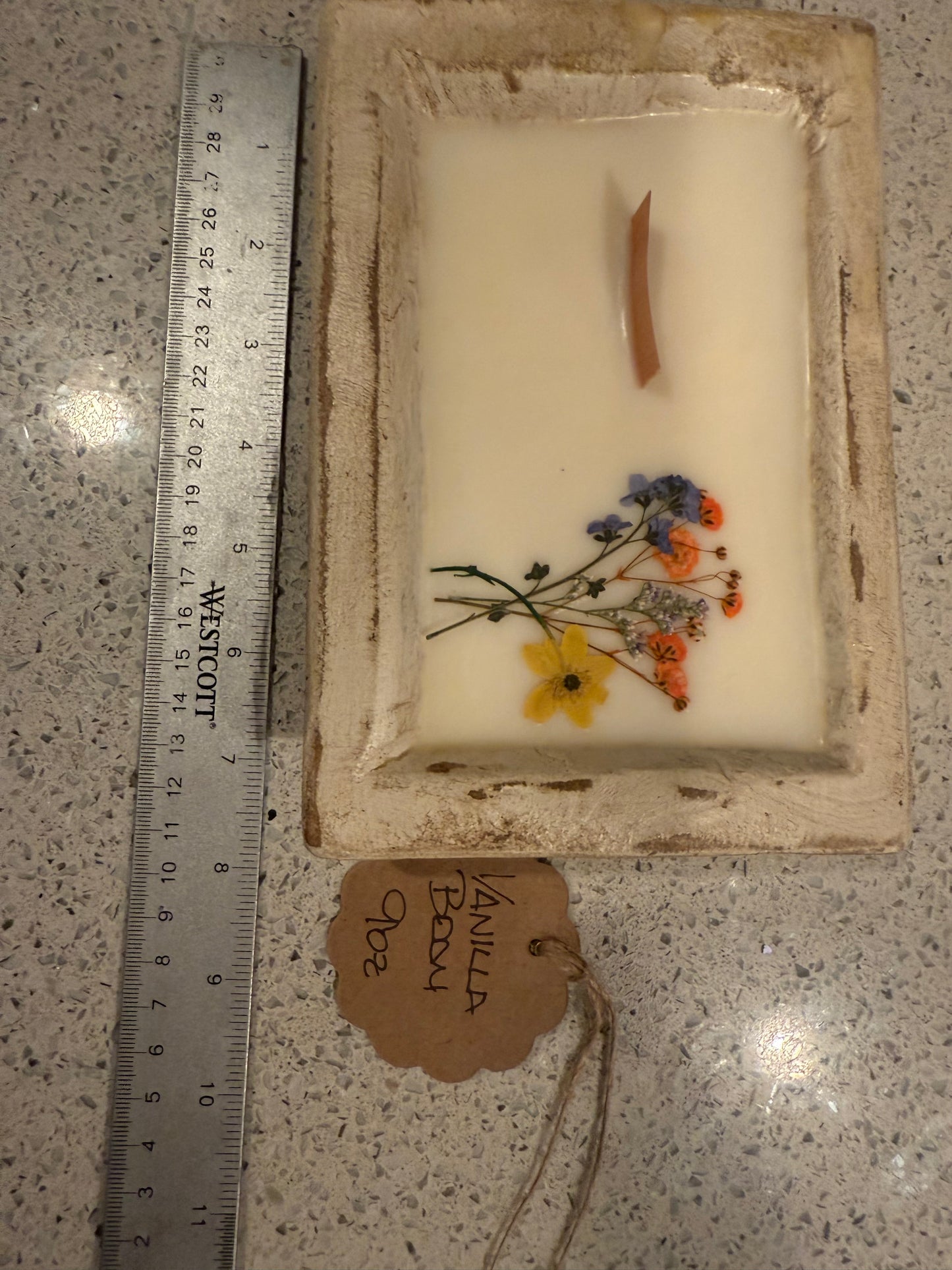 Vanilla Bean 9oz Beige Wood Bowl Candle
