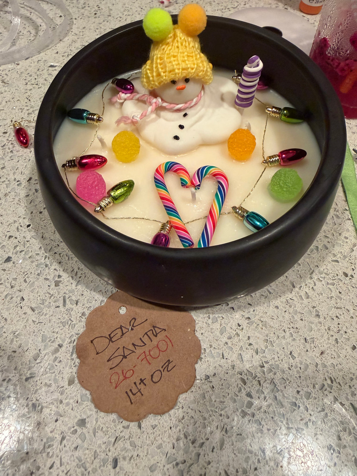 Dear Santa Black Candle
