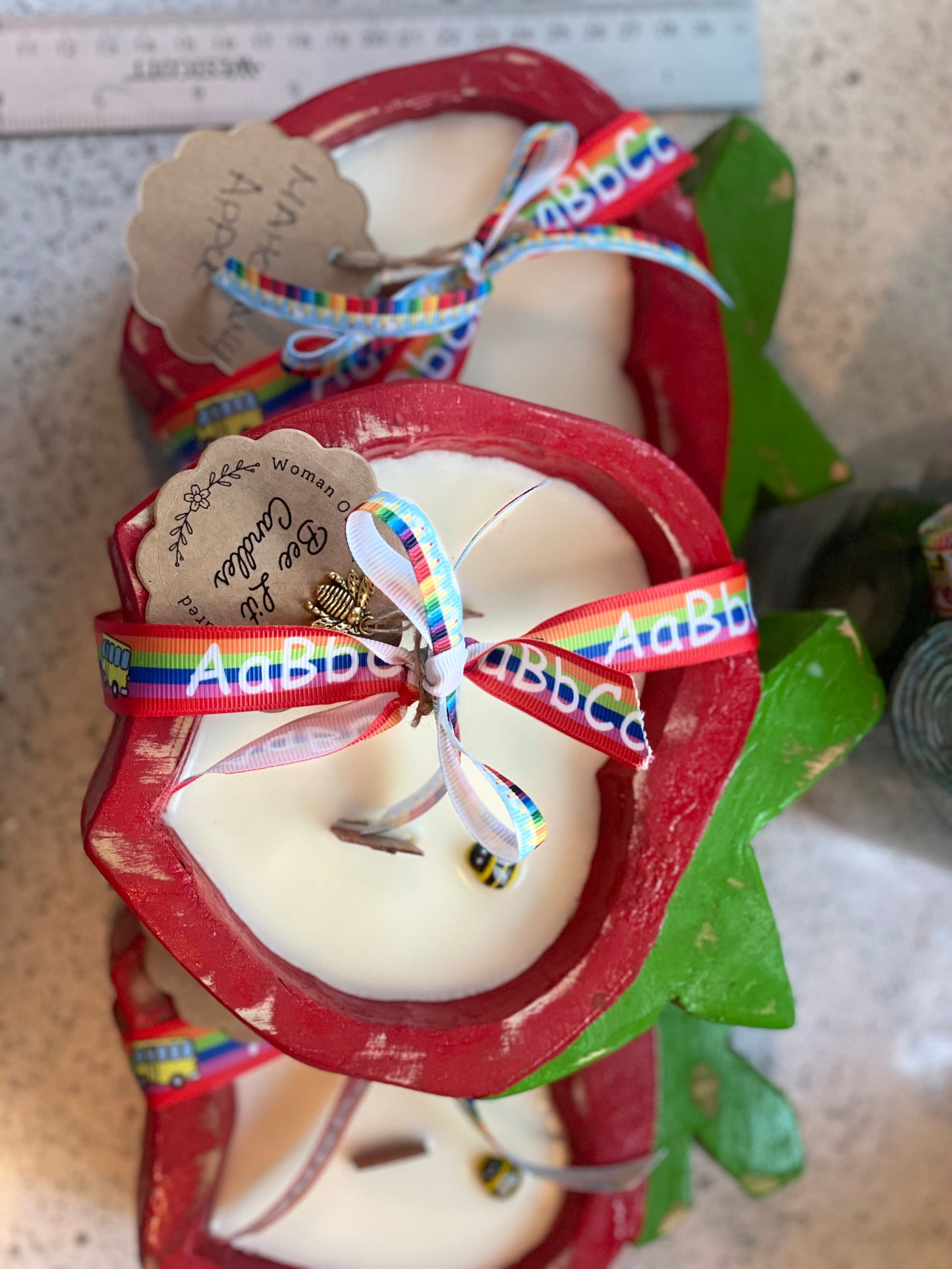 25-1013 Mahogany Apple Handcrafted Wood Bowl Candle approx. 6oz