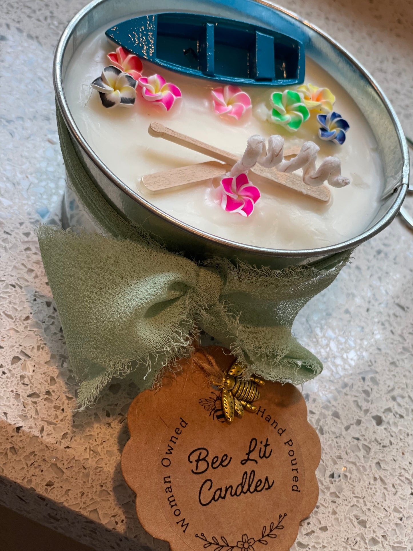 Hawaiian Butter Galvanized Pail Candle