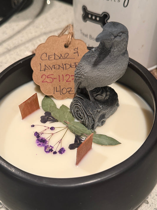 Cedar & Lavender Black Candle