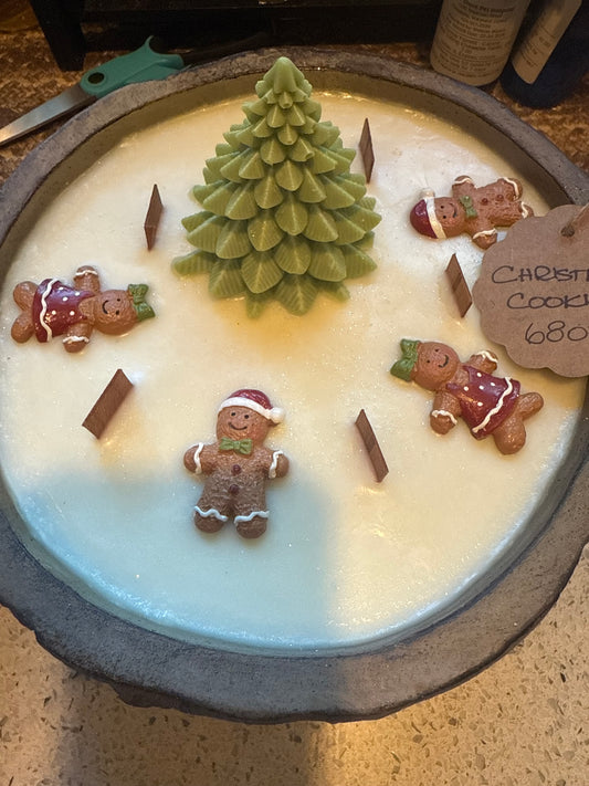 Christmas Cookies Cement Log Candle