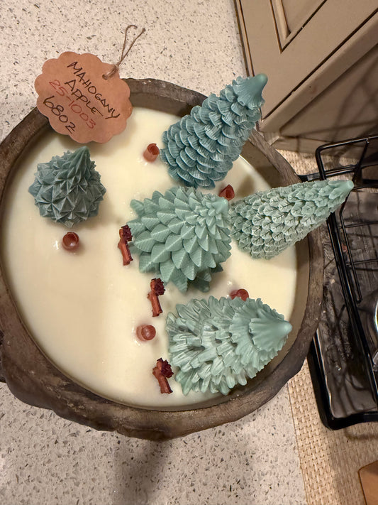 Mahogany Apple Cement Log Candle