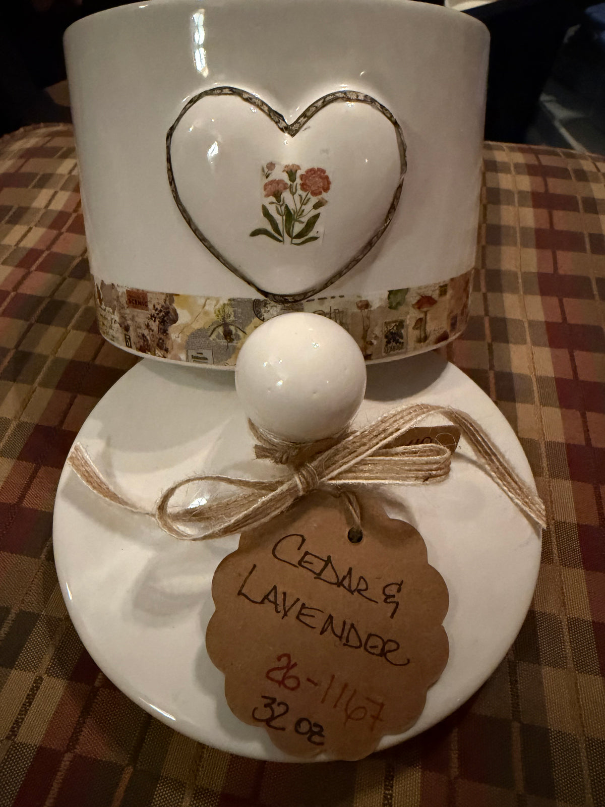 Cedar + Lavender Heart Crock Candle 32oz