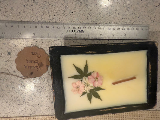 Vanilla Bean 9oz Black Wood Bowl Candle