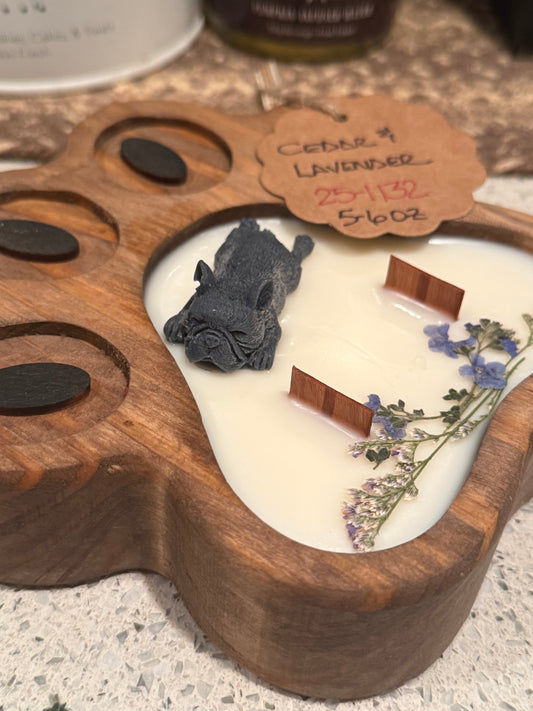 Cedar & Lavender Paw Wood Bowl Candle