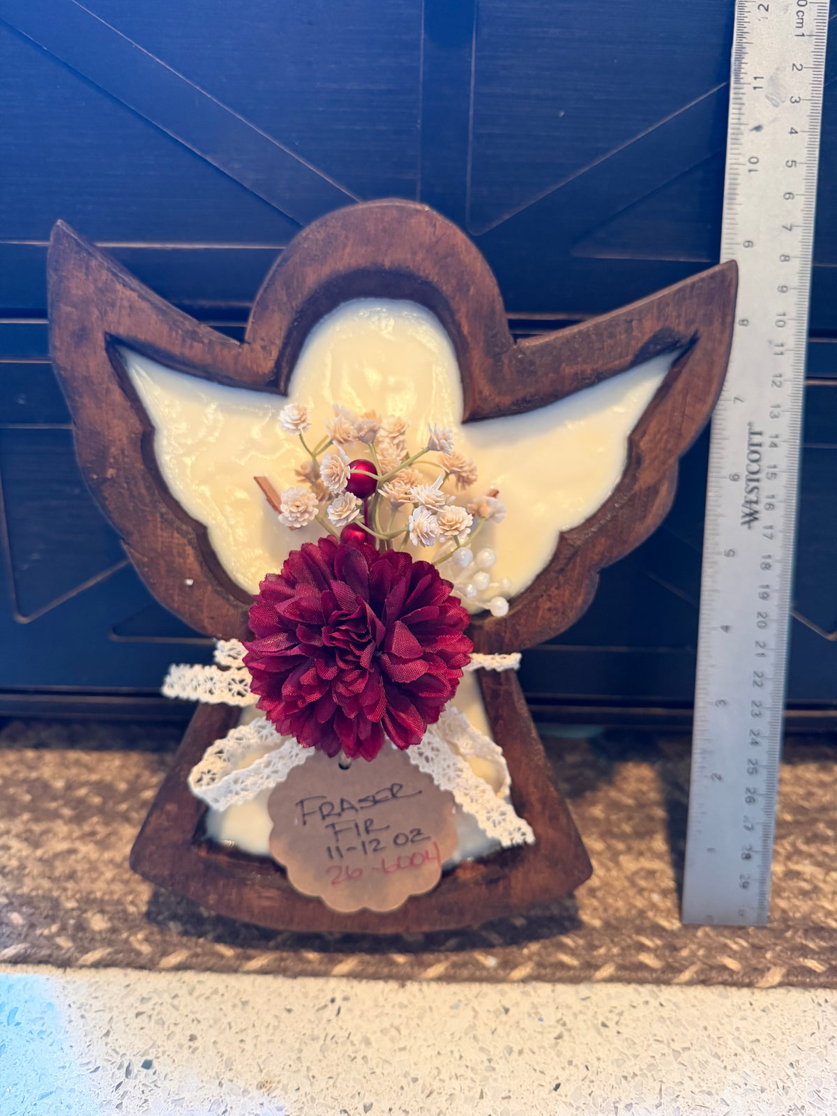 Fraser Fir Angel Wood Bowl Candle 12oz