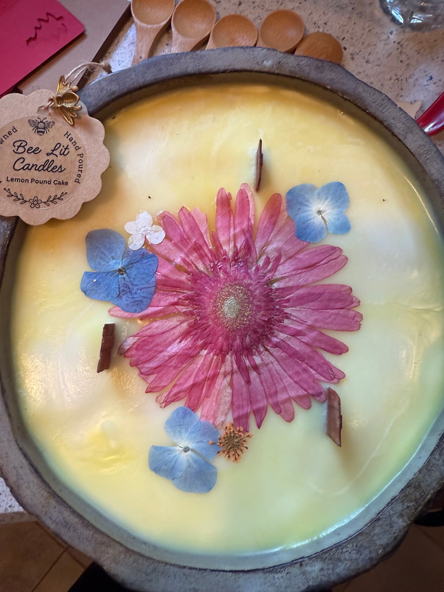 Lemon Pound Cake Cement Log Style Candle