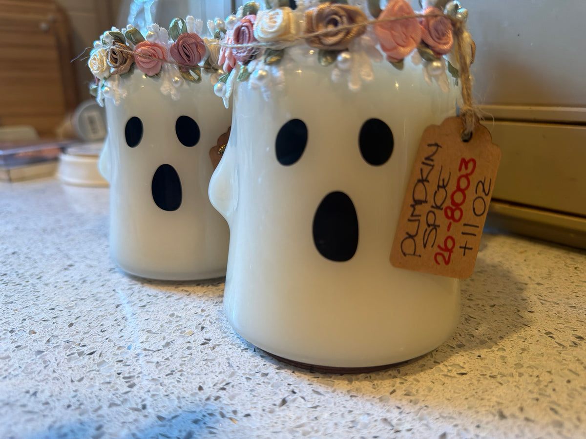 Pumpkin Spice Ghost Jar Candles