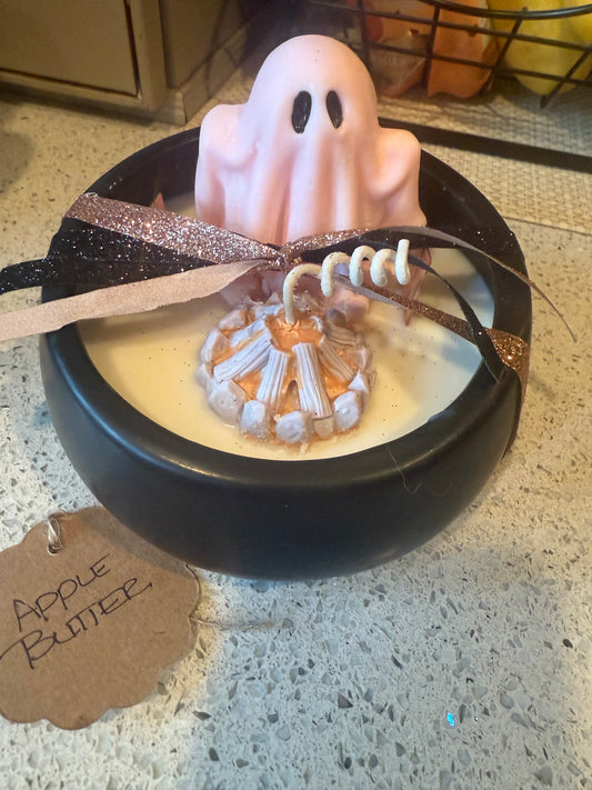 Apple Butter Black Candle 16oz (pink ghost)