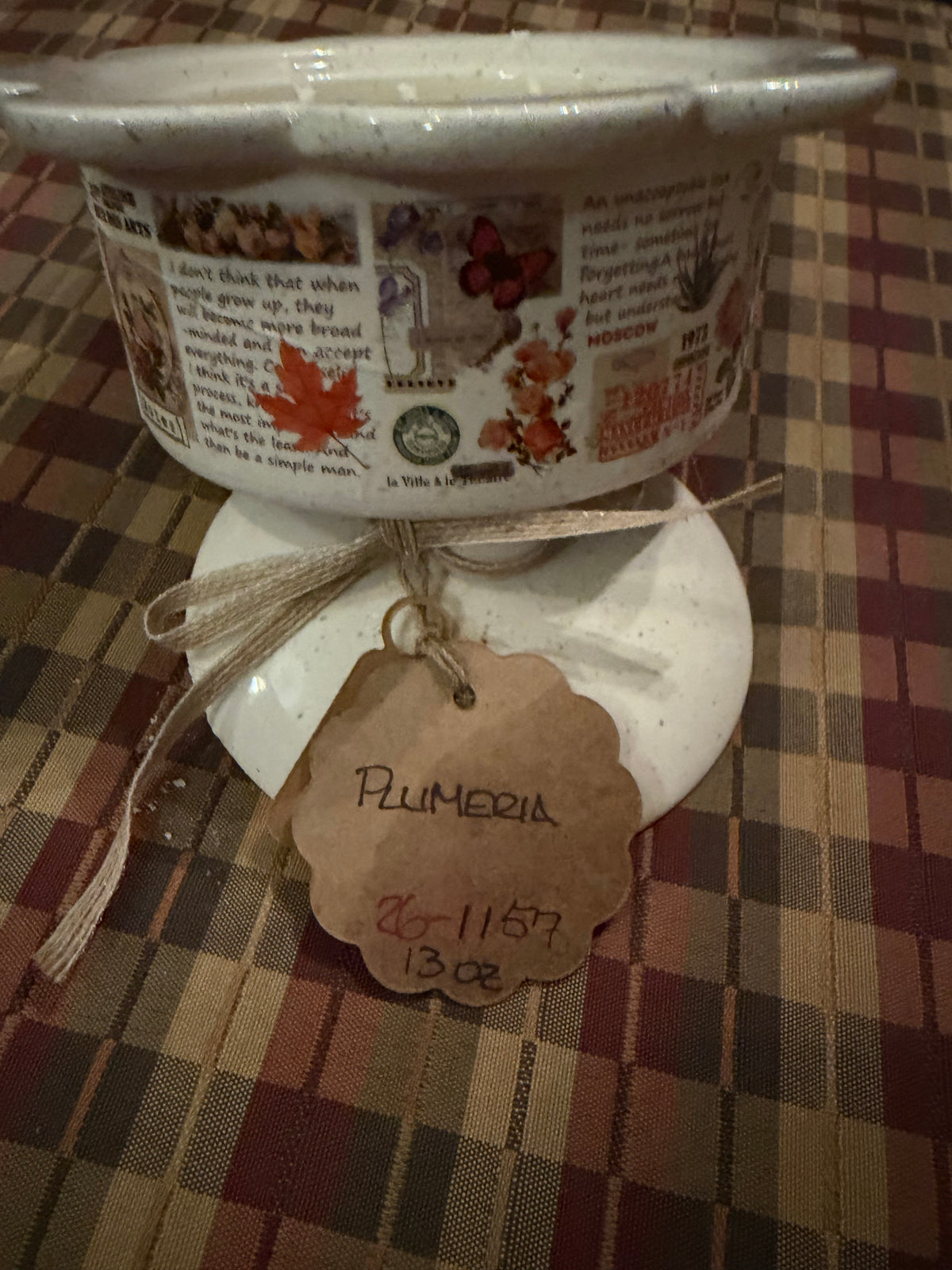 Plumeria Flower Shaped Crock Candle 13oz