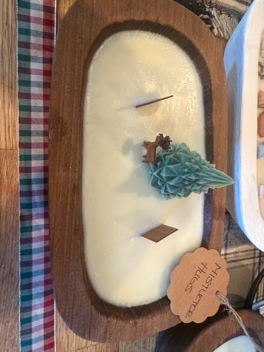 Mistletoe Hugs Wood Bowl