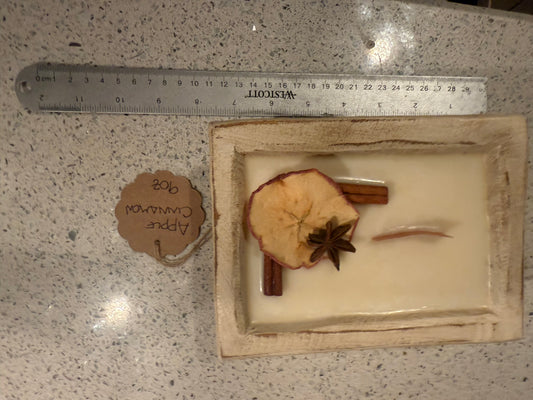 Apple Cinnamon 9oz Beige Wood Bowl Candle