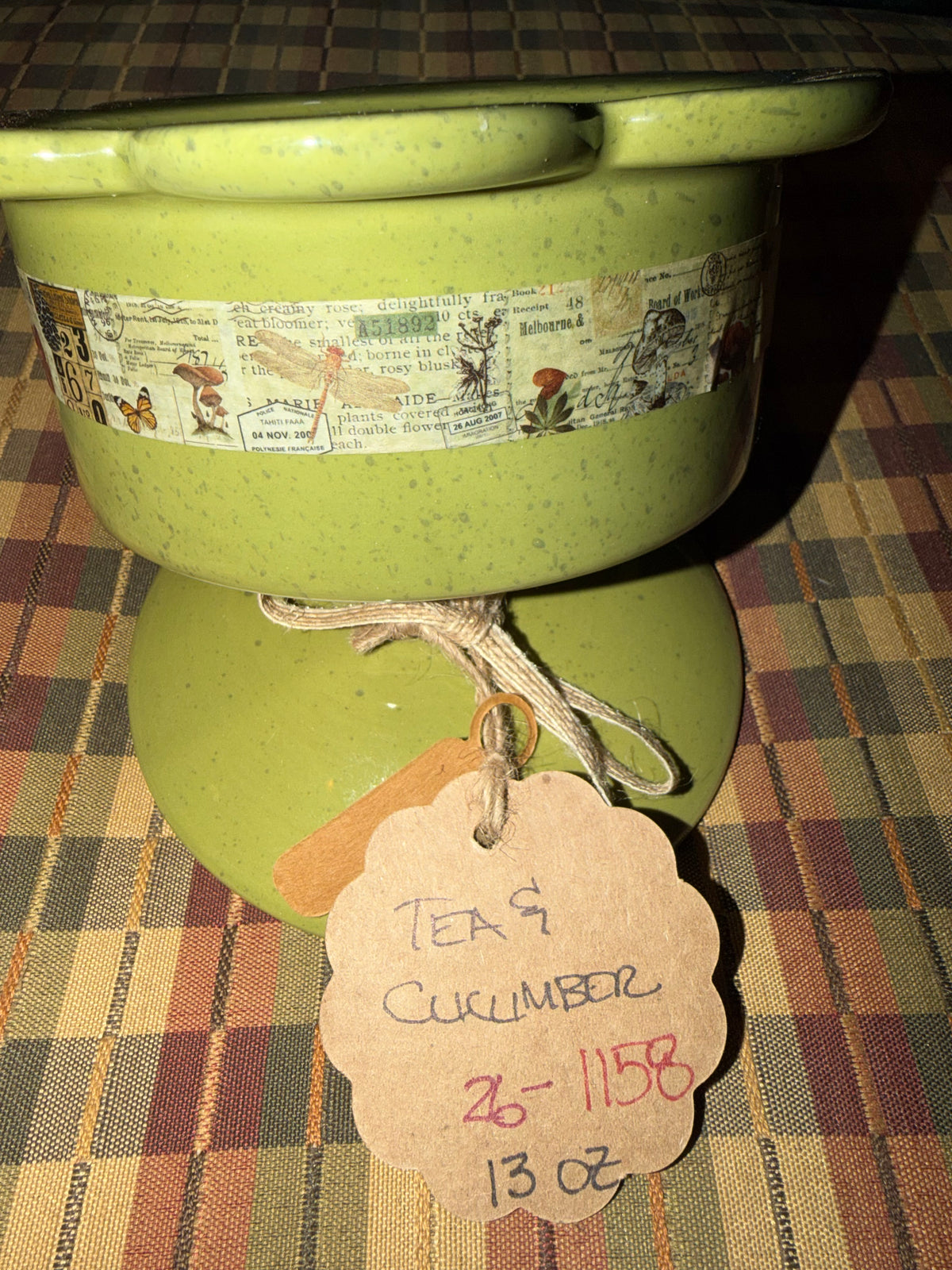 Tea & Cucumber Flower Shaped Crock 13oz